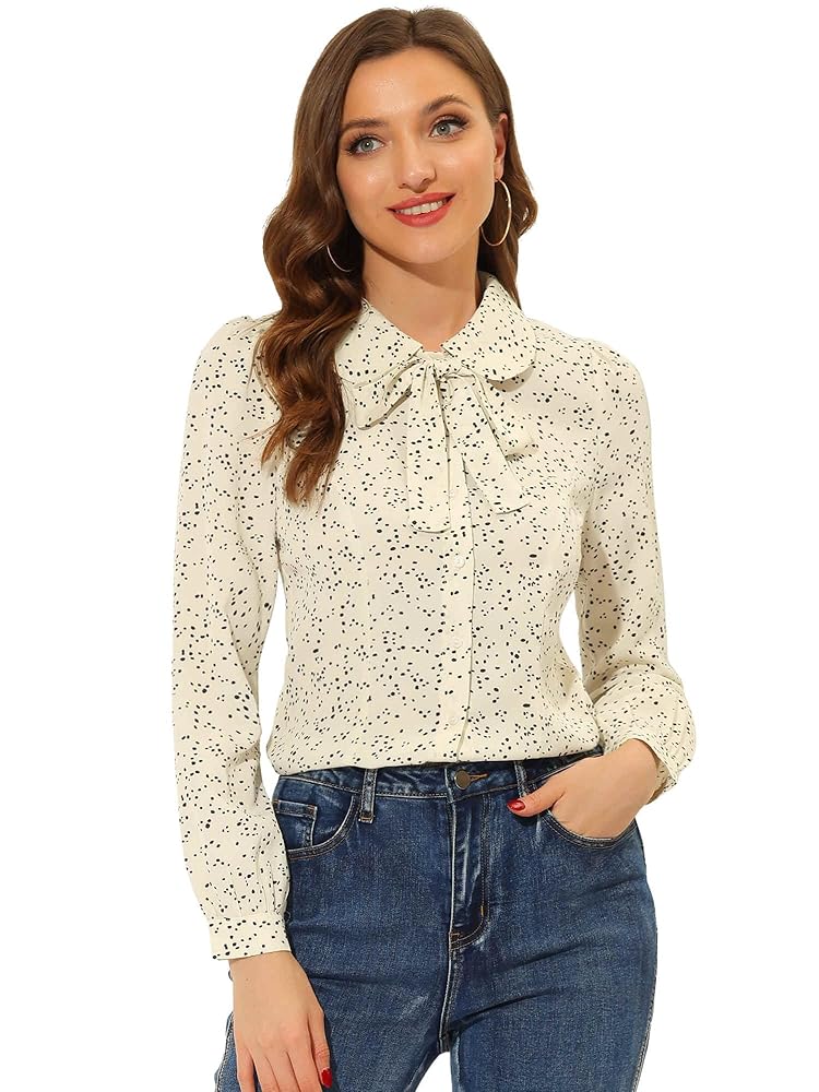 【acka】 pearl over blouse Allegra K Women's Pleated Mock Neck Pearl Decor Elegant Work